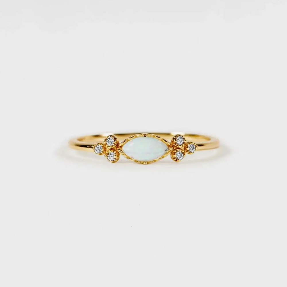 Dainty Marquise Opal Stacking Ring